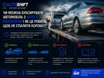 Чи можна буксирувати автомобіль з АКПП або варіатором і як це робити, щоб не спалити коробку