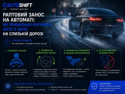 Раптовий занос на автоматі: як правильно керувати авто з АКПП на слизькій дорозі