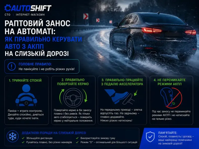 Раптовий занос на автоматі: як правильно керувати авто з АКПП на слизькій дорозі